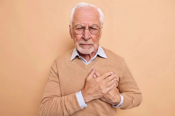 Un homme souffrant d'insuffisance cardiaque